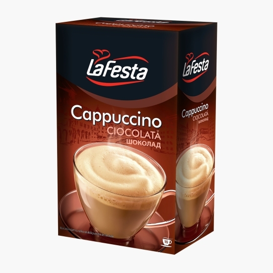 Cappuccino cu aromă de ciocolată, plicuri 10x12.5g, băutură instant 