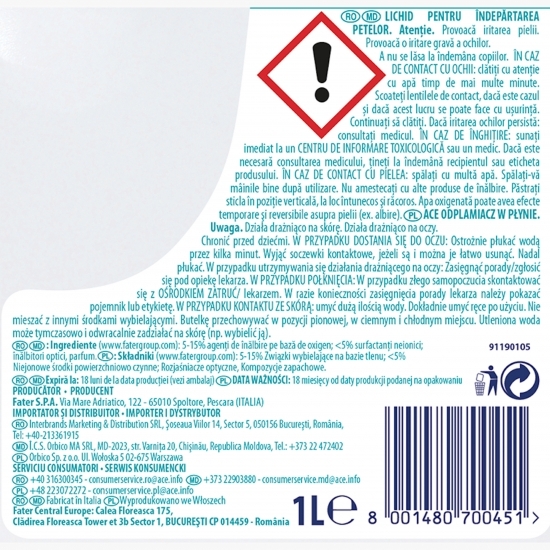 Înălbitor fără clor cu oxigen activ 1l