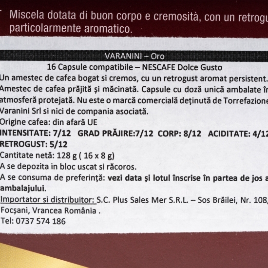 Capsule cafea, Oro, 16 băuturi, 128g