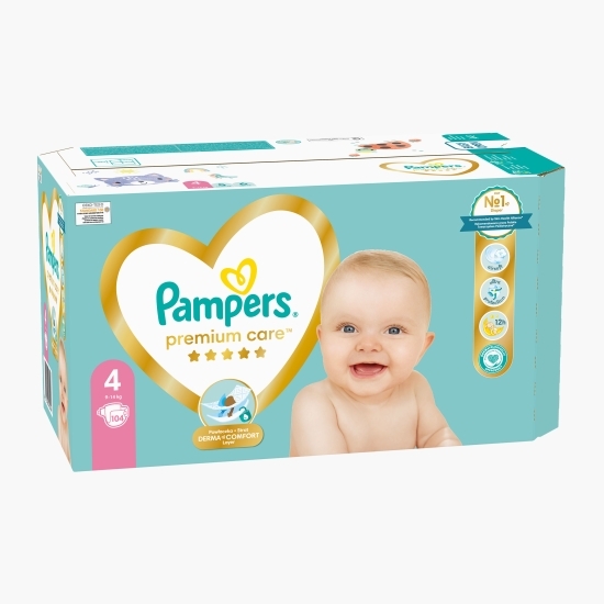 Scutece Premium Care mărimea 4, 9-14kg, 104 buc