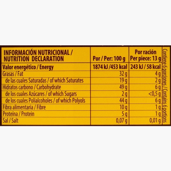 Ciocolată neagră cu mango, fără zahăr adăugat 75g