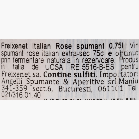 Vin spumant rose extra sec, 11%, 0.75l