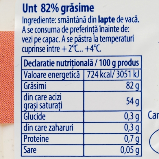 Unt 82% grăsime 250g