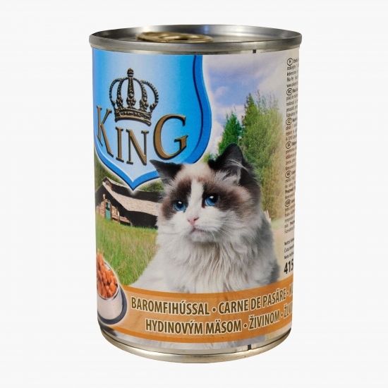 Hrană umedă integrală pentru pisici adulte, 415g,  cu carne de pasăre 
