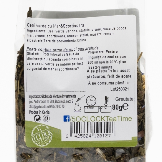 Ceai verde cu măr și scorțișoară 80g