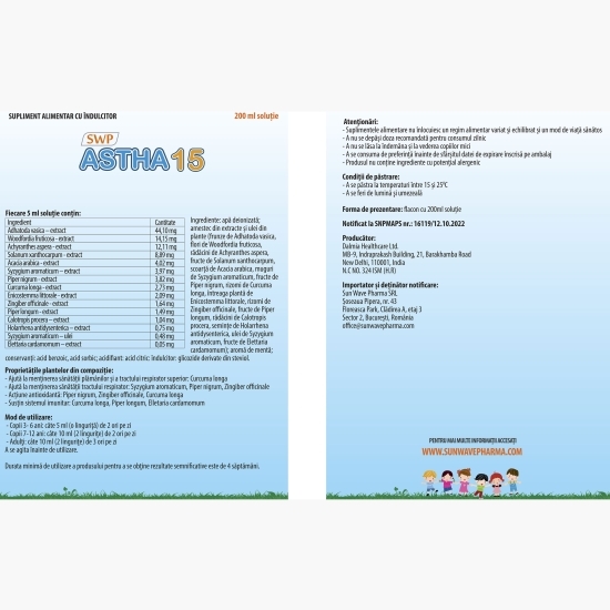 Astha15 Forte soluție 200ml