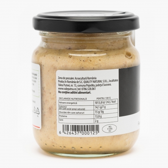 Pate de păstrăv afumat cu smântână, miere și nucă Trutta Rex 190g
