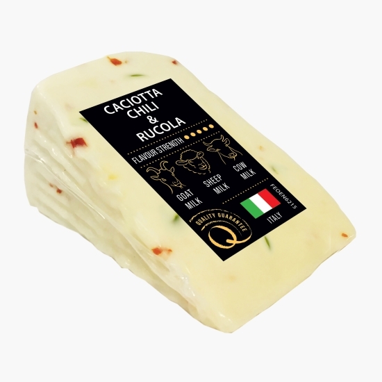 Brânză Caciotta cu chili și rucola 130g