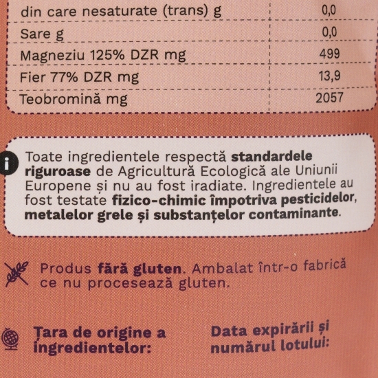 Cacao, pulbere ecologică pură 200g