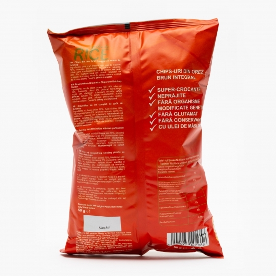 Chips-uri din orez cu aromă de ketchup 50g