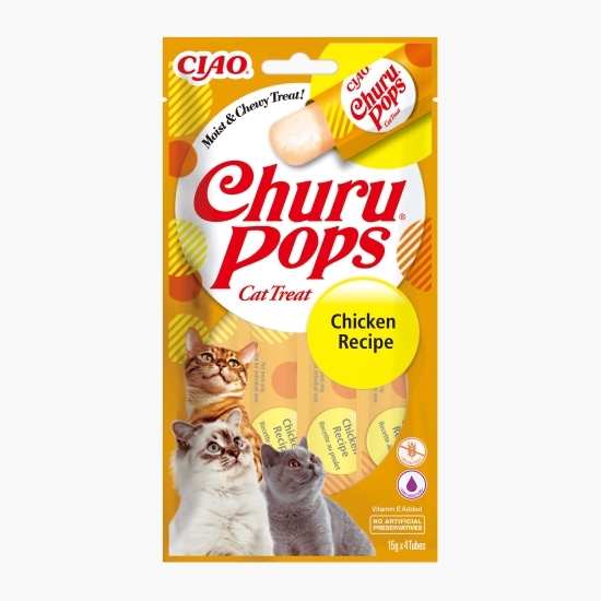 Recompense pentru pisici Churu Pops Pui 4x15g (60g)