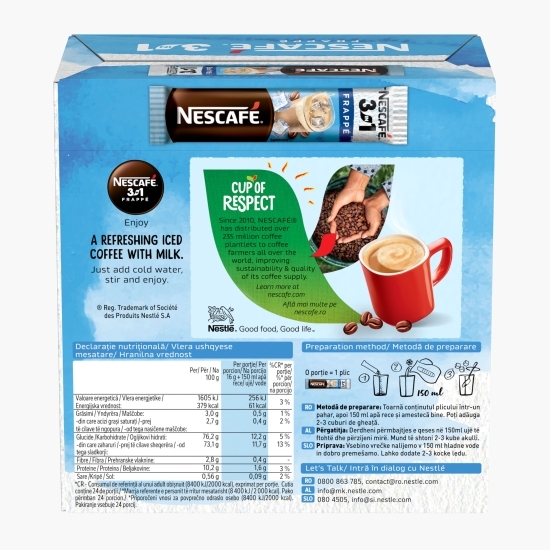 Mix de cafea instant Frappe 3în1 plicuri, 24x15g