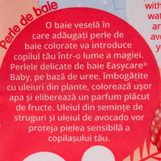 Perle de baie cu parfum de zmeură, cu uree și uleiuri din semințe de struguri și avocado, +3 ani, 75g