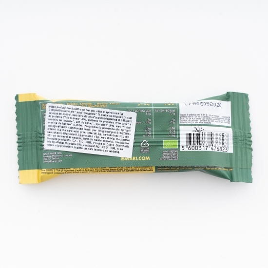 Baton proteic eco Buddha cu lămâie, chia și spirulină 47g