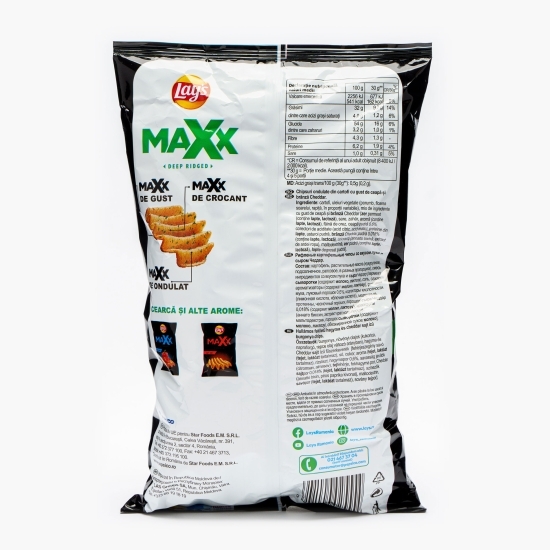 Chipsuri ondulate din cartofi cu gust de cașcaval și ceapă, Maxx 130g