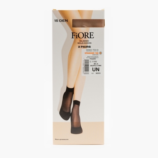 Șosete fine scurte Maja 15den Poudre set 2 perechi