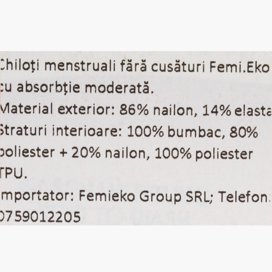 Chiloți menstruali fără cusături, flux moderat, mărimea L