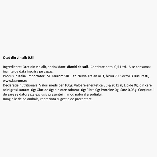Oțet din vin alb 0.5l