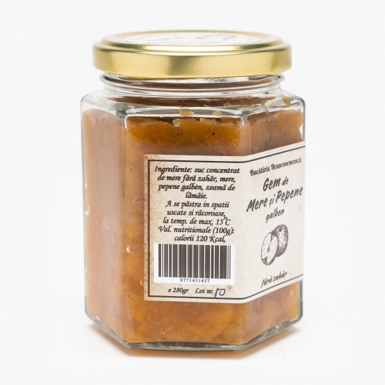 Gem de mere și pepene galben fără zahăr 280g