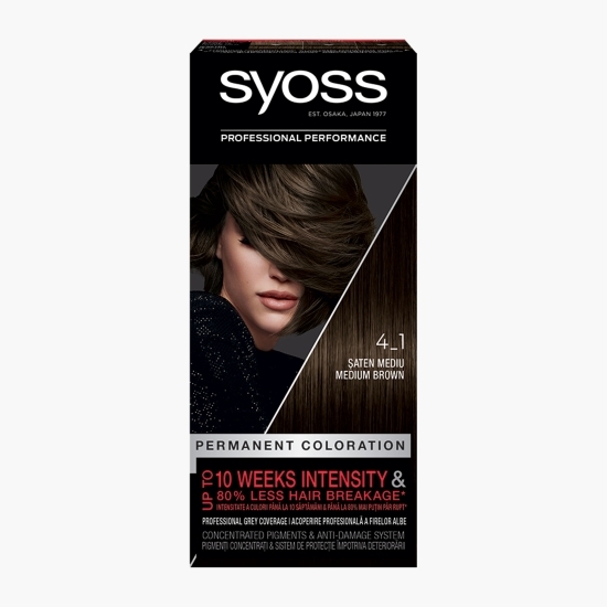 Vopsea de păr permanentă Professional Performance 4-1 șaten negru 115ml