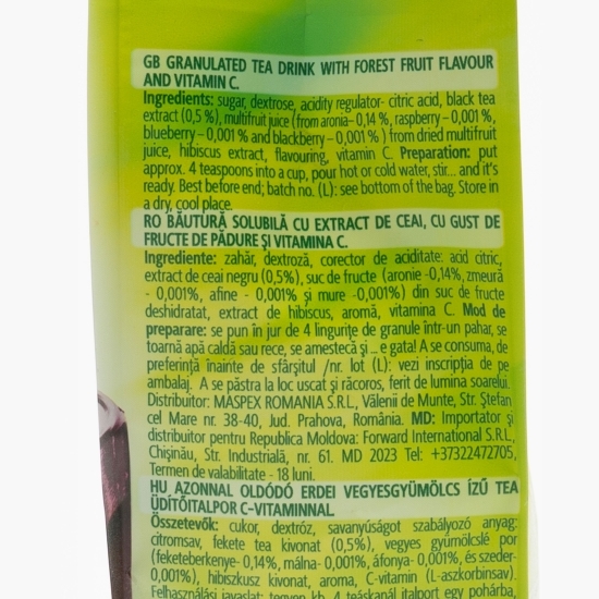 Băutură solubilă cu extract de ceai, cu gust de fructe de pădure și vitamina C 300g