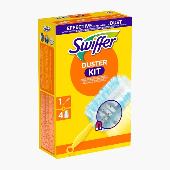 Pămătuf pentru curățarea prafului Trap&lock cu mâner scurt + 4 rezerve