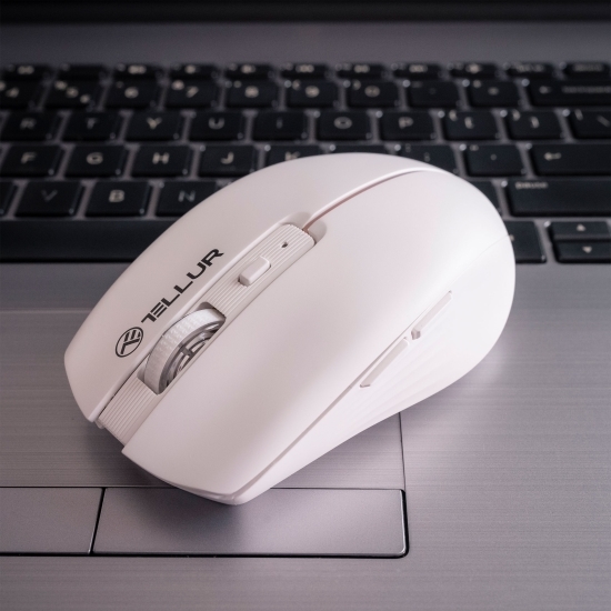 Mouse wireless Silent Click, alb