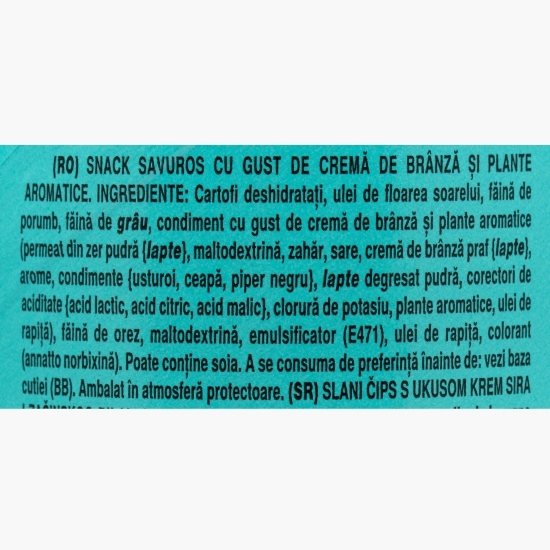 Chipsuri de cartofi cu gust de cremă de brânză și plante aromatice, 165g