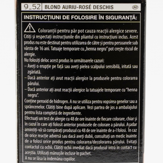 Vopsea de păr permanentă Professional Performance 9052 blond auriu-rose deschis 115ml