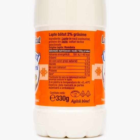 Lapte bătut 2% grăsime, 330g