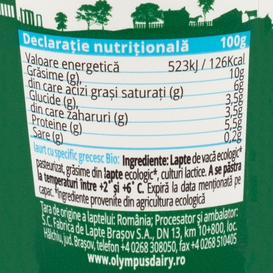 Iaurt eco natur cu specific grecesc, 10% grăsime 150g