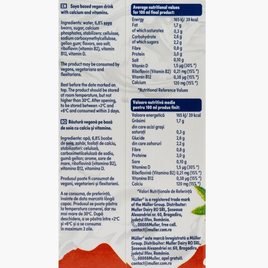 Băutură vegetală pe bază de soia Barista 1l