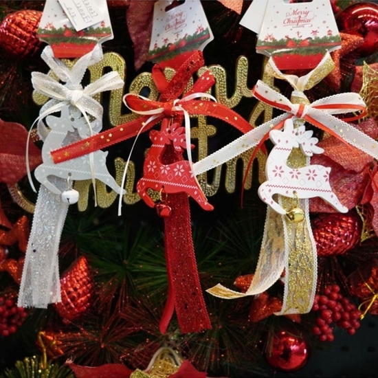 Ornament de brad, cerb alb, lemn, 25 cm