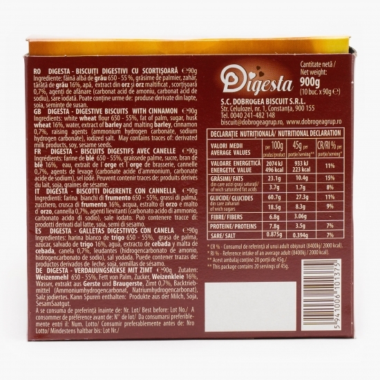 Biscuiți digestivi cu scorțișoară 900g (10 buc x 90g)