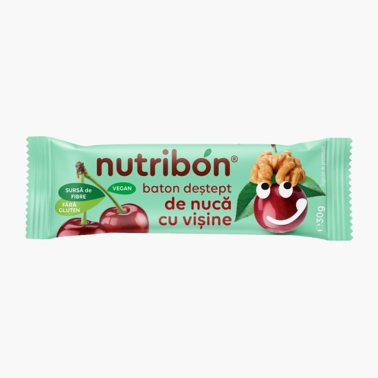 Baton vegan de vișine cu nucă, fără gluten 30g