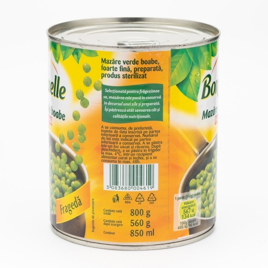 Mazăre verde boabe foarte fină 800g
