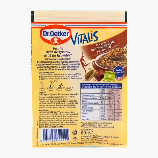 Mix pentru gustare de ovăz Vitalis cu ciocolată 60g