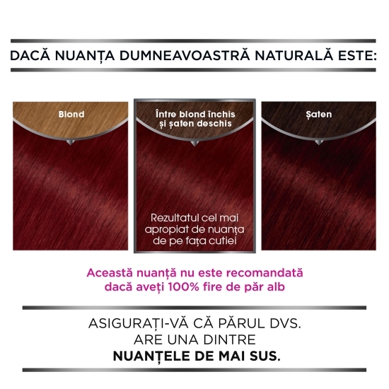 Vopsea de păr permanentă fără amoniac 6.60 Roșu intens 112ml 