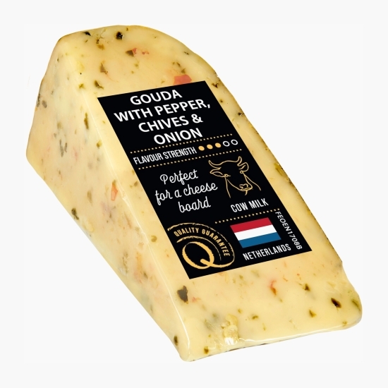 Gouda cu piper, arpagic și ceapă 130g