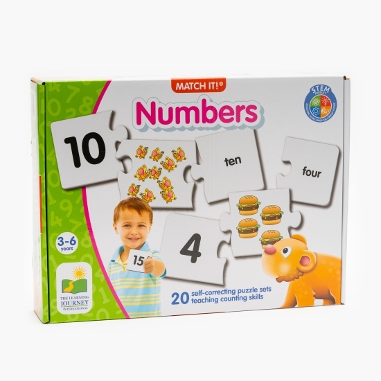 Puzzle-Potrivește numerele (engleză) 3+ ani