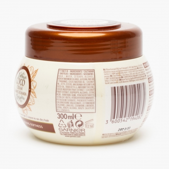 Mască pentru păr uscat, lipsit de suplețe Coco Cream & Macadamia 300ml
