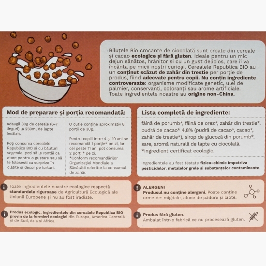 Biluțe eco crocante de ciocolată, fără gluten 250g