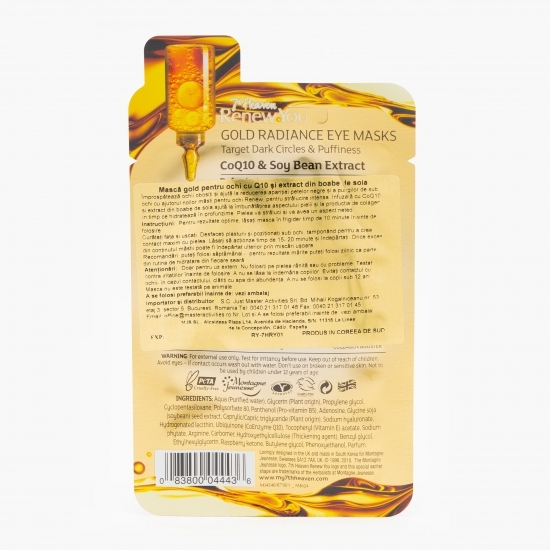 Mască Gold pentru ochi cu Q10 și extract de boabe de soia