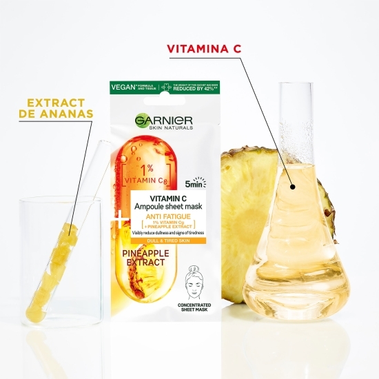 Mască șervețel îmbogățită cu 1% vitamina C 15g