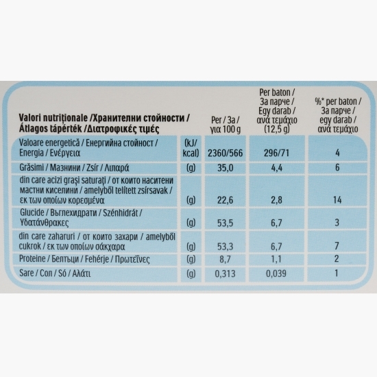 Batoane de ciocolată cu lapte, 16 buc, 200g
