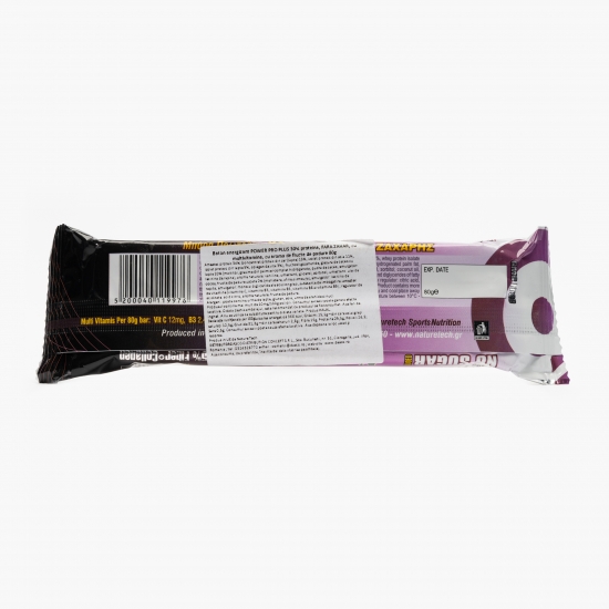 Baton energizant Power Pro cu aromă fructe de pădure fără zahăr adăugat 80g