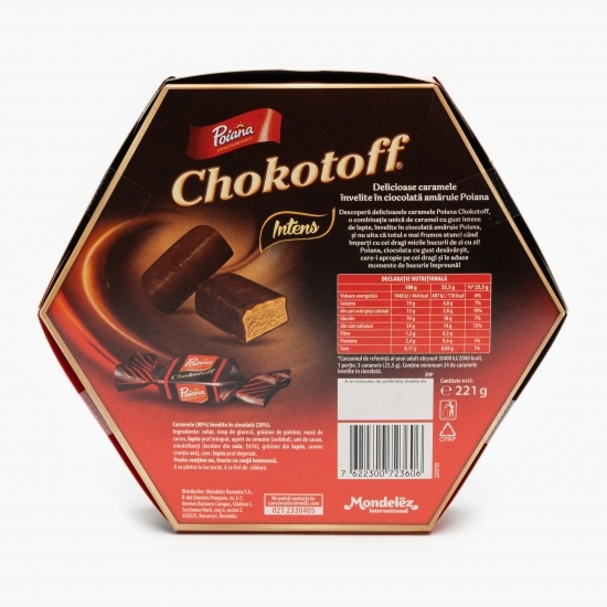 Caramele Chokotoff învelite în ciocolată amăruie 221g
