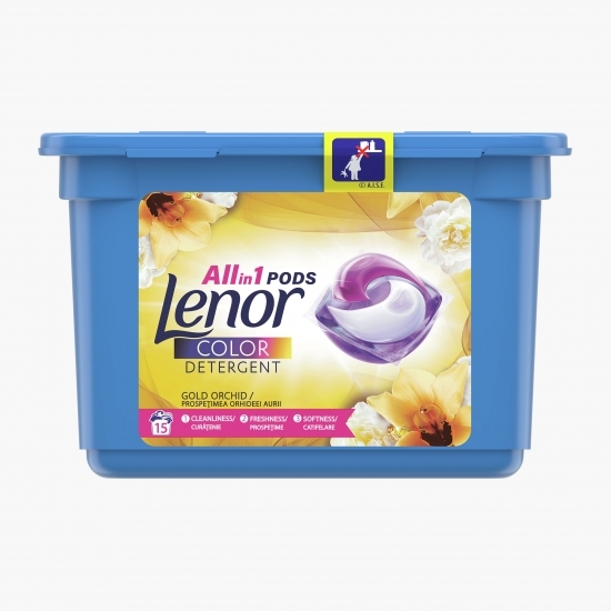 Detergent de rufe capsule All in One Gold Orchid Color, 15 spălări