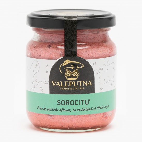 Pate de păstrăv afumat cu smântână și sfeclă roșie Sorocitu' 210g