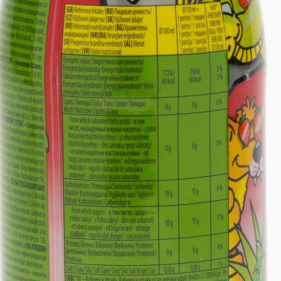 Băutură răcoritoare carbogazoasă cu suc de căpșuni, fără alcool 750ml